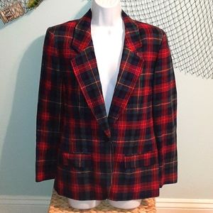 PENDLETON VTG PLAID WOOL BLAZER